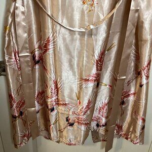 Women's Flamingo Bird Bath Robe Kimono Sleeves Housecoat Wrap Robe Wedding